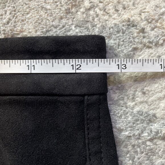 Aritzia Wilfred Free Vegan Faux Suede Mini Skirt Snap Button Front Black Size 2 - Picture 5 of 7